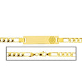 Solid 14K Yellow Gold Women's Figaro Link Medical ID Bracelet
