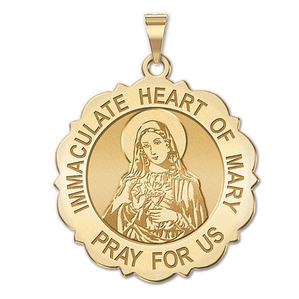 Immaculate Heart of Mary Scalloped Religious Medal
