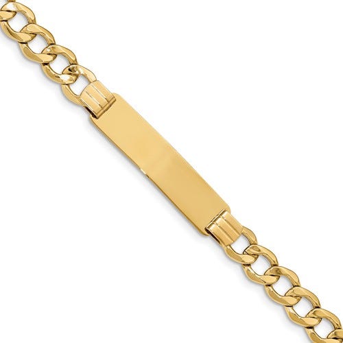 Custom Engraved 14K Gold Women's Curb Link ID Bracelet