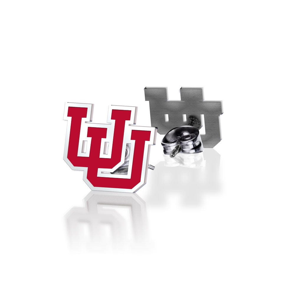 Pair of University of Utah Color Enamel Intertwined U Earrings