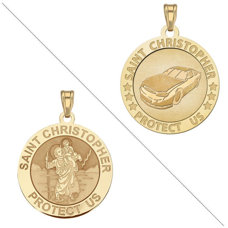 Racing - Saint Christopher Doubledside Sports Religious Medal