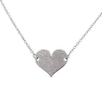 Petite Heart Fingerprint Necklace w/ 18 Inch Chain