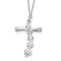 Sterling Silver Cz Cross Journey Necklace