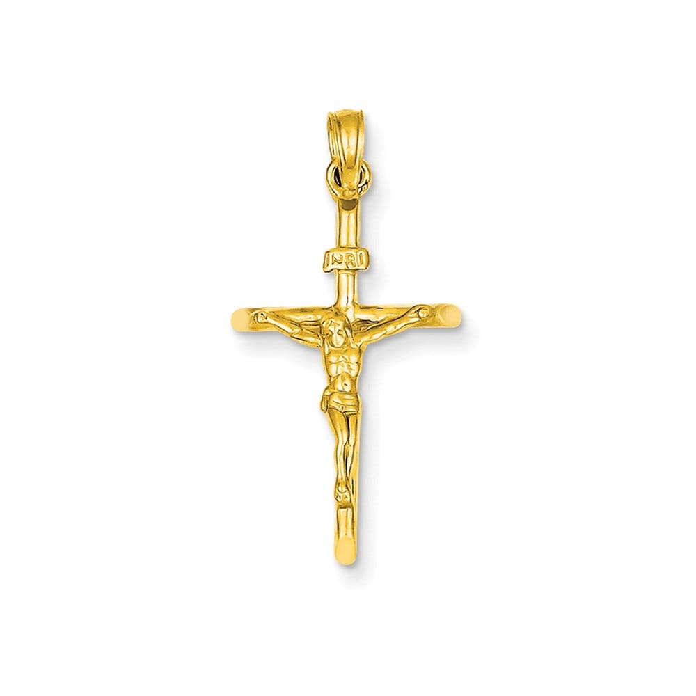 14K Yellow Gold Stick Style Crucifix Pendant