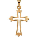 14K Yellow Gold Openwork Flared Ends Cross Pendant