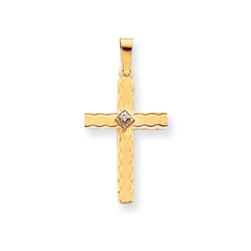 14K Diamond Cross Pendant