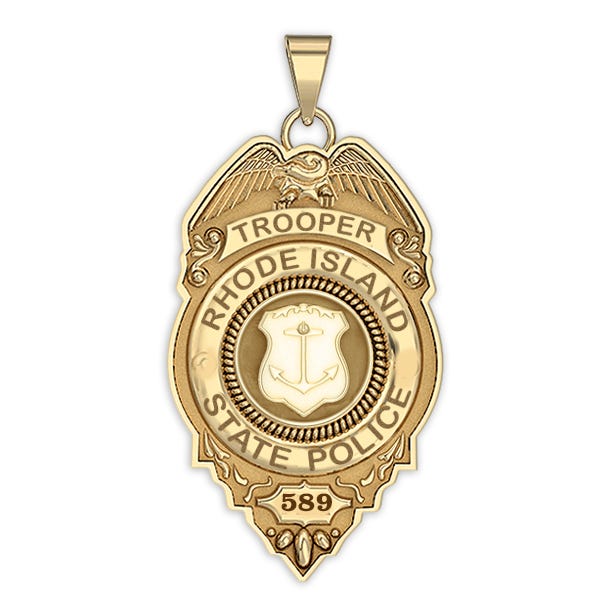 Personalized Rhode Island State Trooper Police Badge with Your Rank and Number