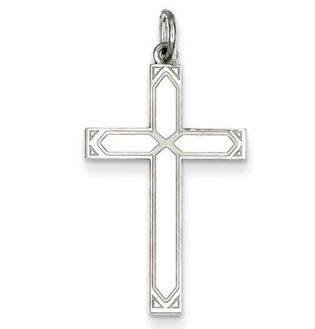 Laser-Cut Sterling Silver Cross Pendant