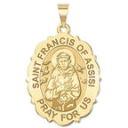 Saint Francis Of Assisi Scalloped Oval Religious Medal