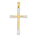 Diamond-Cut Hollow Cross Pendant