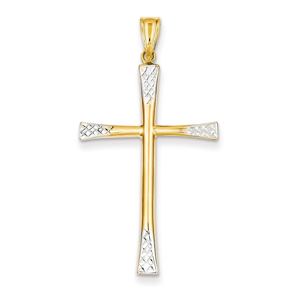 Diamond-Cut Hollow Cross Pendant