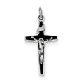 Rhodium-Plated Enameled Crucifix Charm