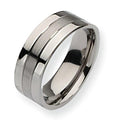 Titanium Grooved Approx. 0.31 Inch Brushed and Polished Wedding Band