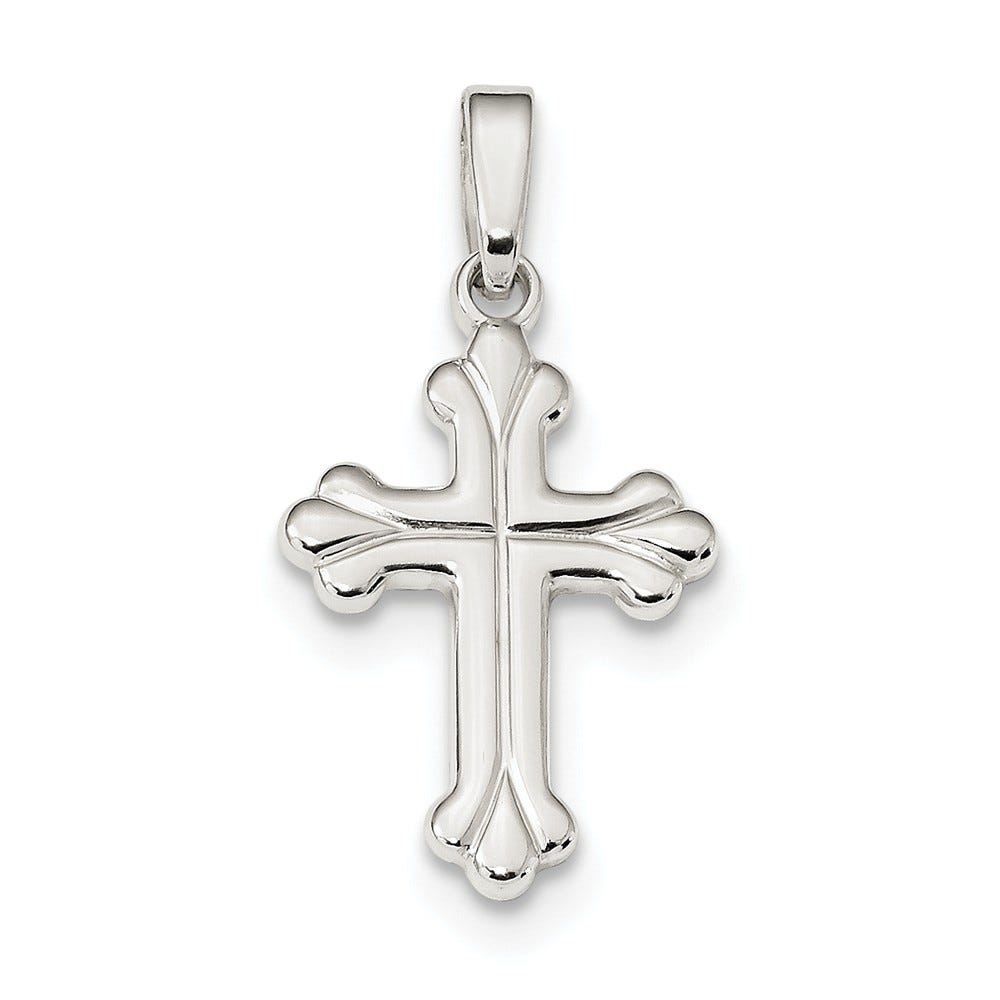 Polished Rounded Flared Cross Pendant