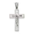 Sterling Silver Polished Box Cross Crucifix Pendant