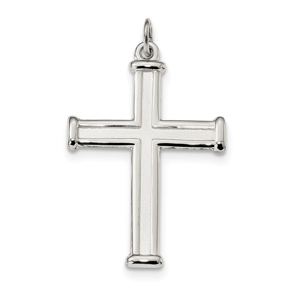 Polished And Satin Cross Pendant