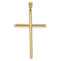 14K Polished Tube Cross Pendant