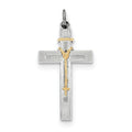 Rhodium-Plated & Vermeil Rosary Cross Pendant