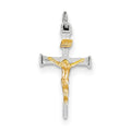 Sterling Silver And 18K Gold Plated Crucifix Charm