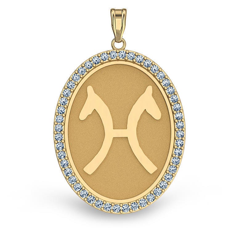 German Hanovarian Diamond Studded Horse Breed Oval Medal