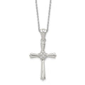 Sterling Silver Rhodium Plated Cz Celtic Cross Pendant
