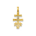 14K Two-Tone Cara Vaca Crucifix Pendant