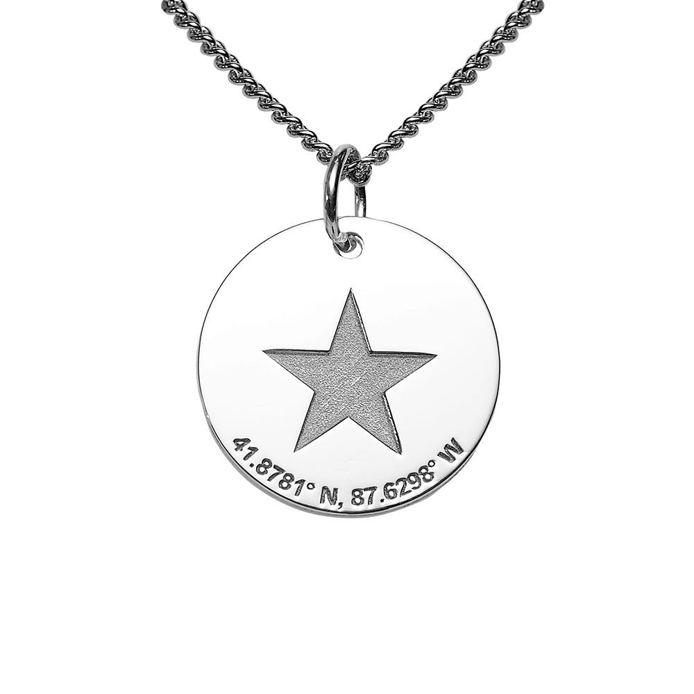 Longitude, Latitude Keepsake Disc Charm
