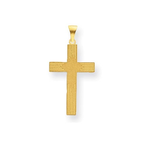 14K Laser Designed Cross Pendant