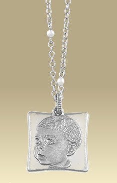 Square Shaped Pendant with Plain Back