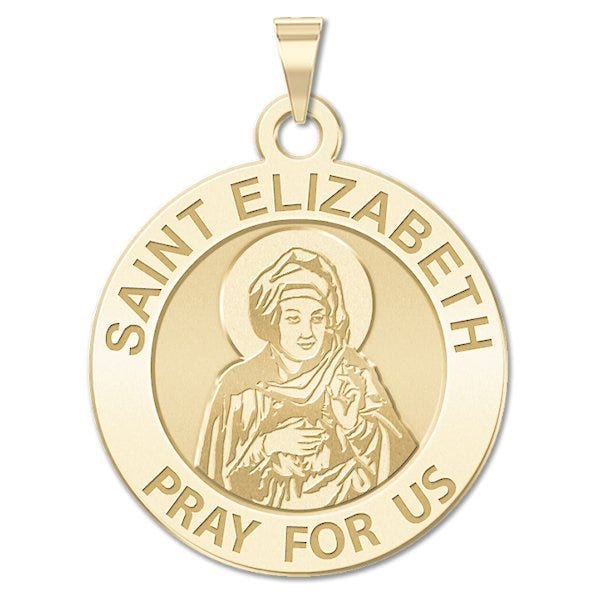 Saint Elizabeth (Mary's Cousin) Religious Round Medal