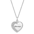 Sterling Silver CZ Antiqued Cherished Ash Holder 18In. Necklace