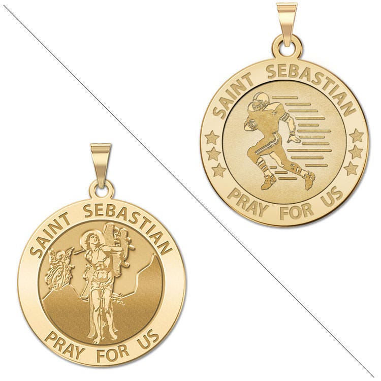 Football - Saint Sebastian Doubledside Sports Religious Medal