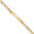 Custom Engraved 14K Gold Women's Figaro Link ID Bracelet