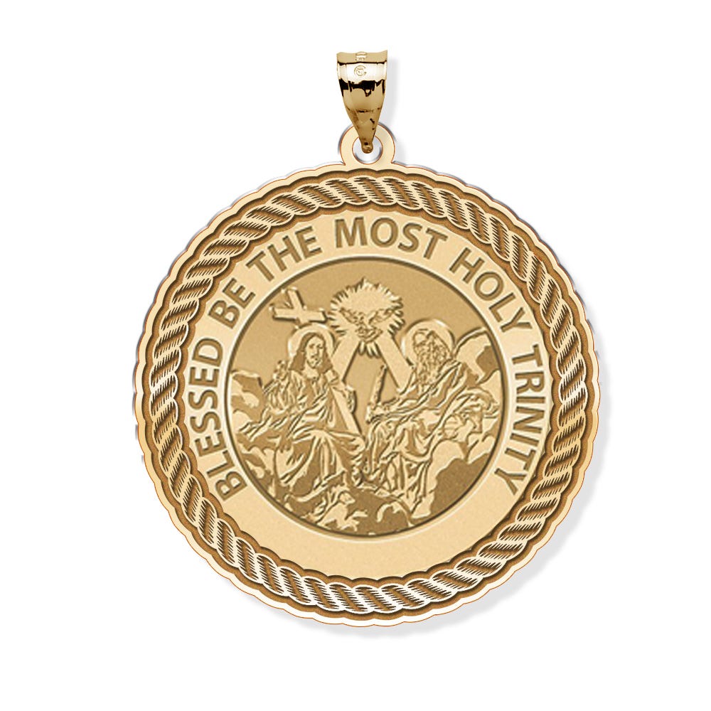 Holy Trinity Round Rope Border Religious Medal
