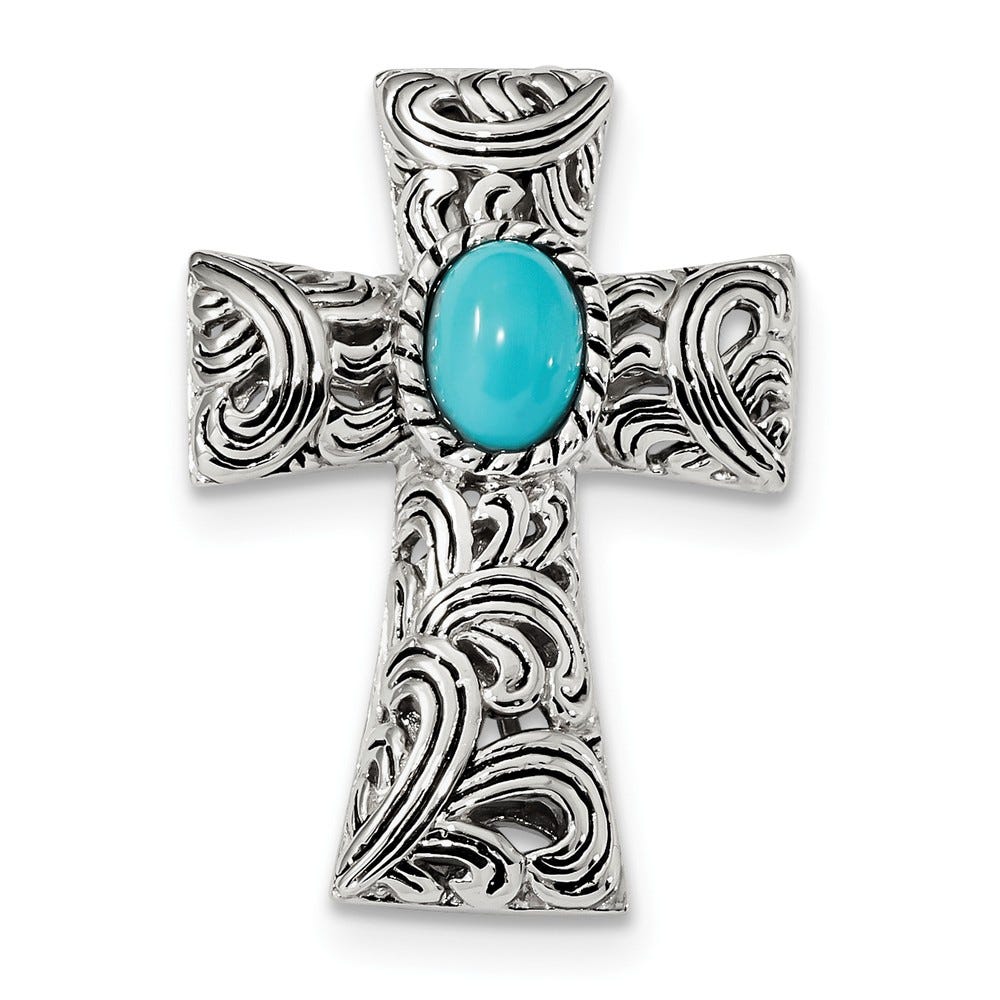 Antiqued Turquoise Cabochon Slide