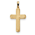 Polished And Textured Cross Pendant