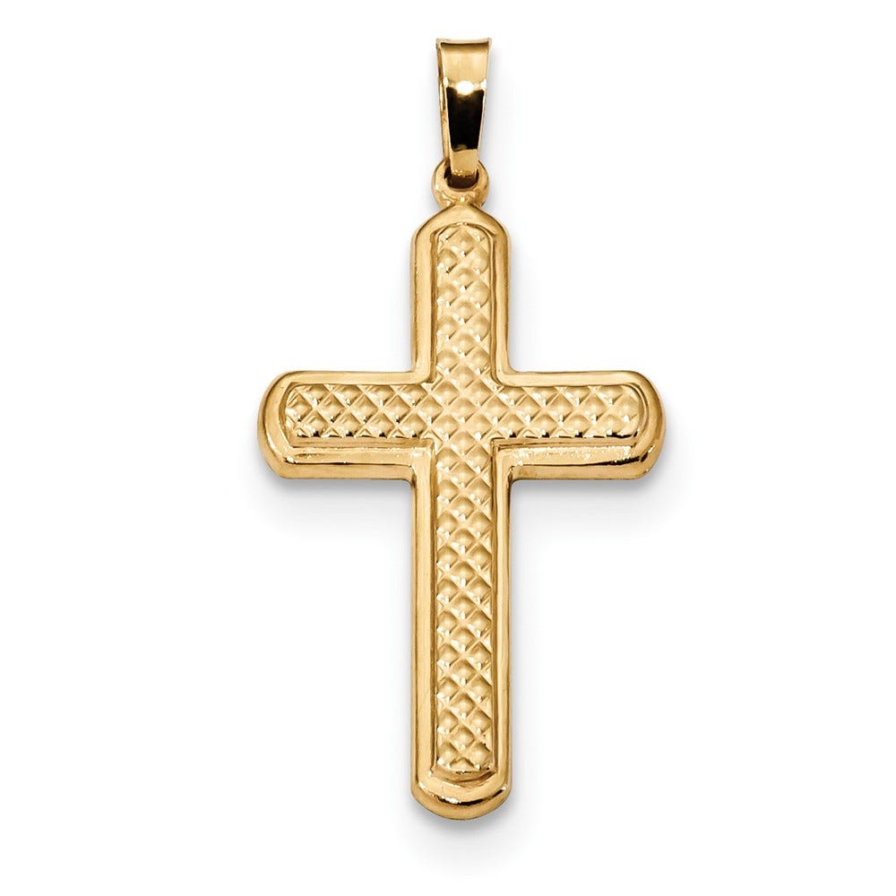 Polished And Textured Cross Pendant