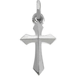 14K White Gold Pointed-Arm Cross Pendant