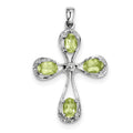 Peridot And Diamond Cross Pendant