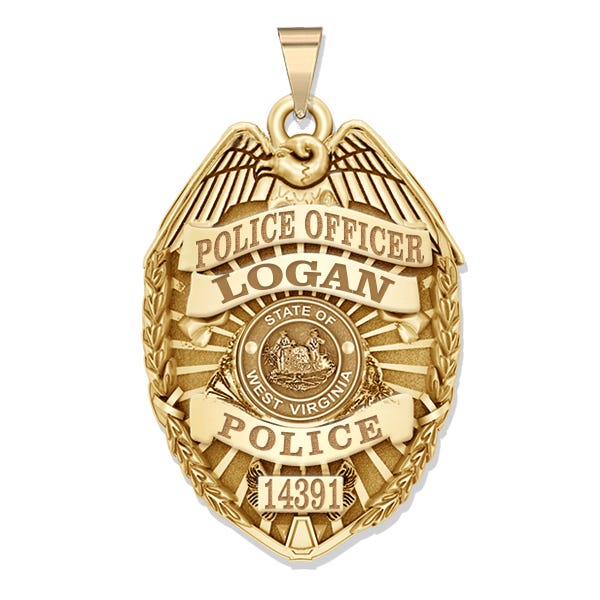 Personalized West Virginia Police Badge with Your Rank, Number & Department