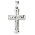 14K White Gold Reversible Crucifix Cross Pendant