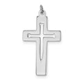 Rhodium-Plated Latin Openwork Cross Pendant