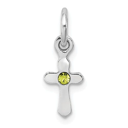 Sterling Silver Child's Preciosa Crystal Cross Pendant