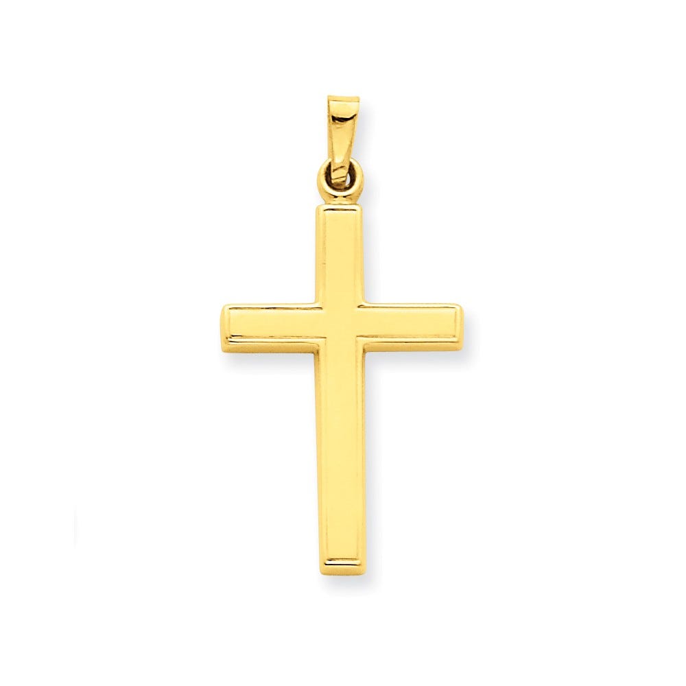 14K Yellow Gold Hollow Cross Pendant