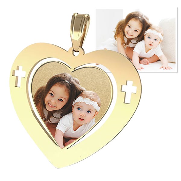 Heart Pendant with Cross Design