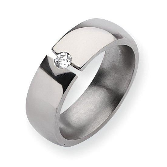 Titanium Approx. 0.28 Inch Diamond Polished Wedding Band