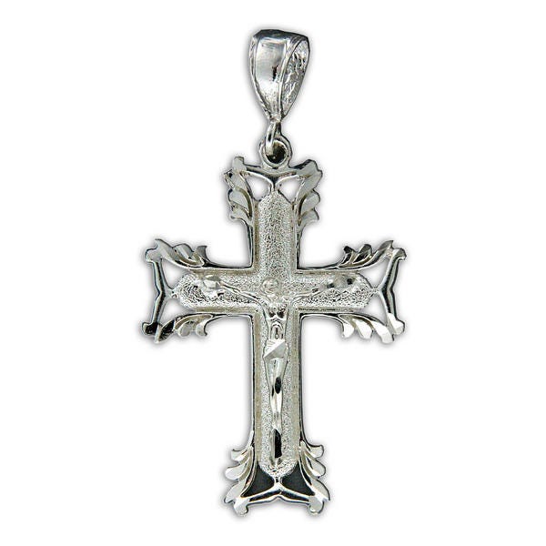 Crucifix Cross Pendant In Silver Or Steel