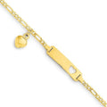 Custom Engraved 14K Gold Children's Heart Charm ID Bracelet