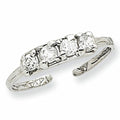 14K White Gold CZ Toe Ring