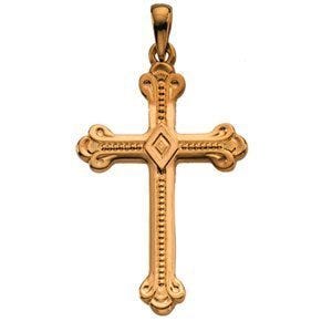 Beaded Border Cross Pendant